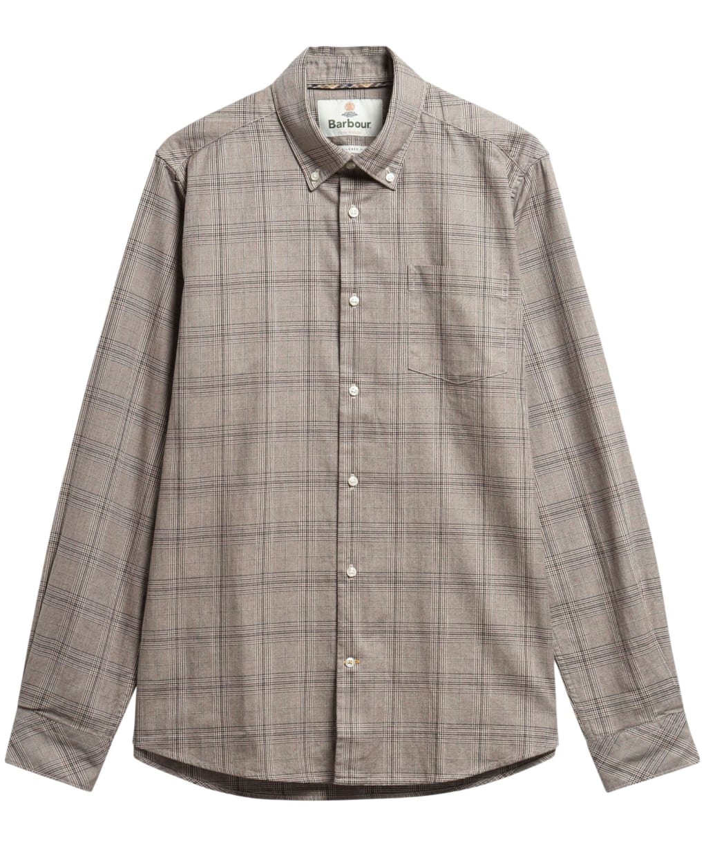Men's Barbour Franklin Tailored Checked Shirt - Stone