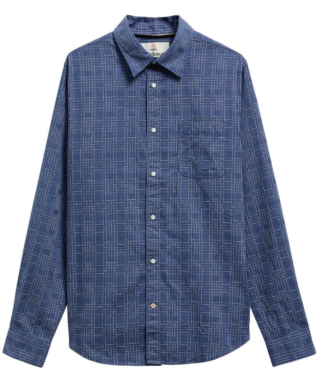 Men's Barbour Lantern Tailored Checked Shirt - Navy