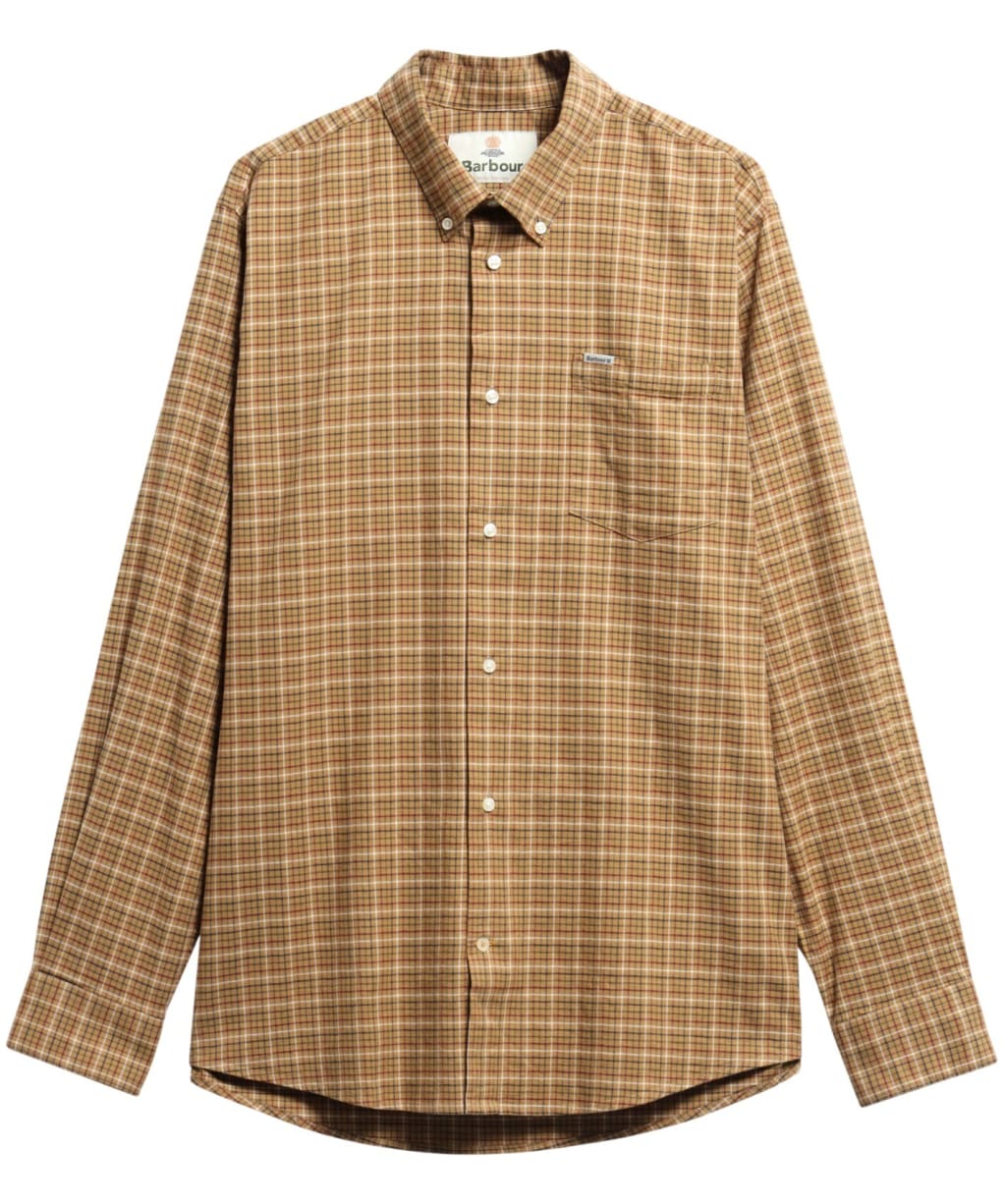 Men's Barbour Alderwood Regular Fit Tattersall Shirt - Camel