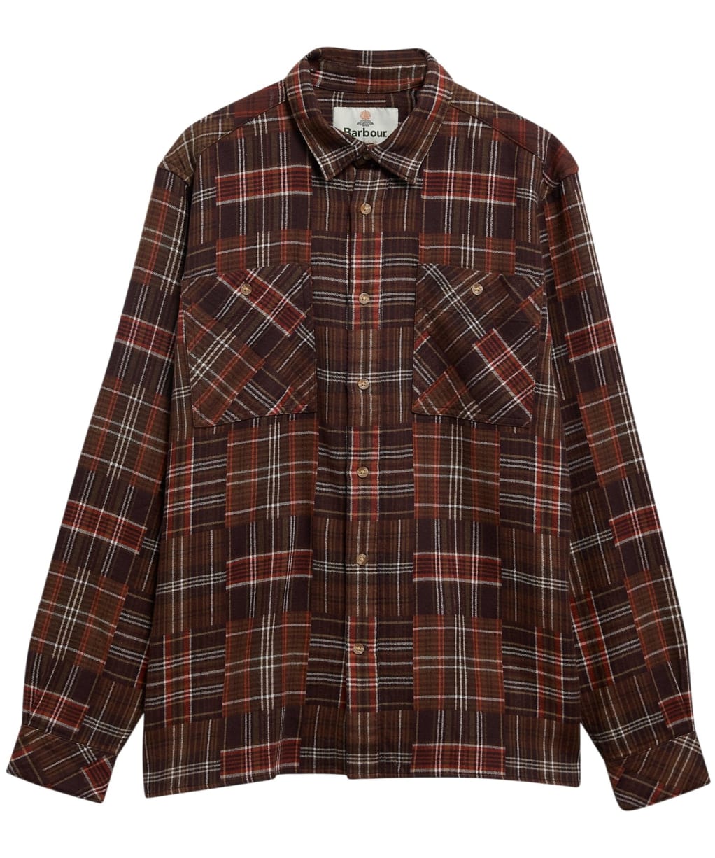 Men's Barbour Catrake Relaxed Patchwork Shirt - Brown