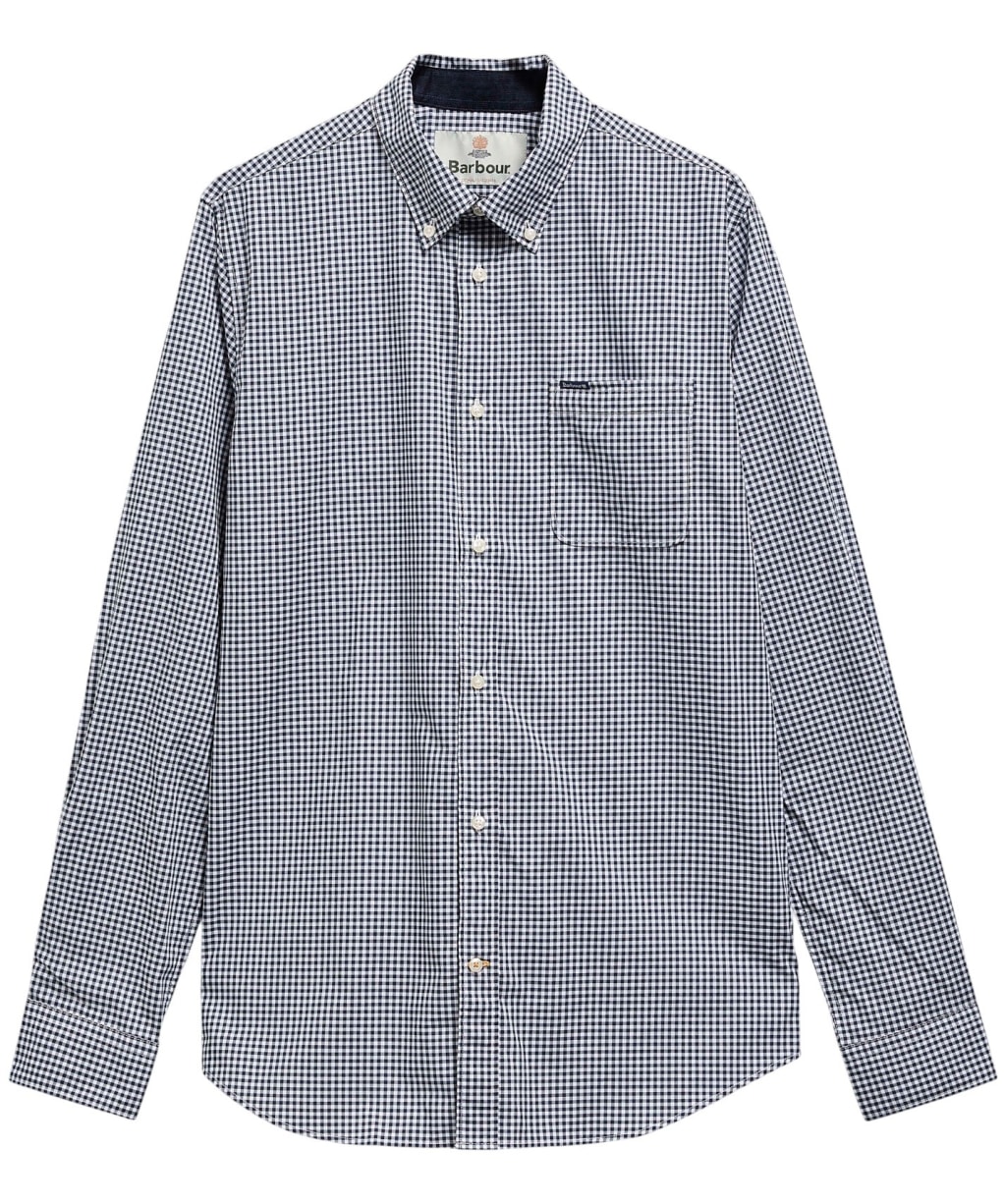 Men's Barbour Harbourwall Tailored Gingham Shirt - Navy