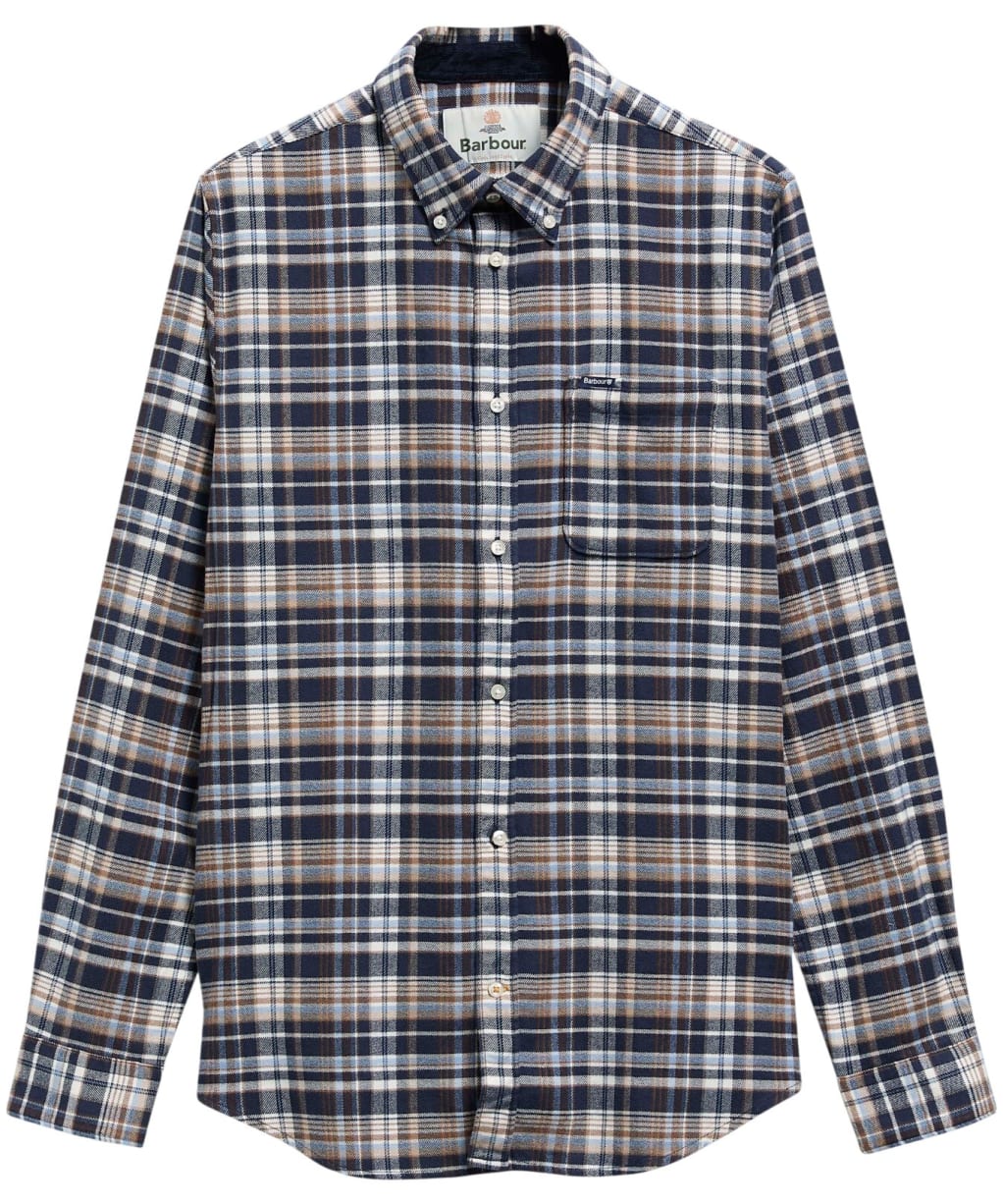 Men's Barbour Northfell Tailored Checked Shirt - Navy