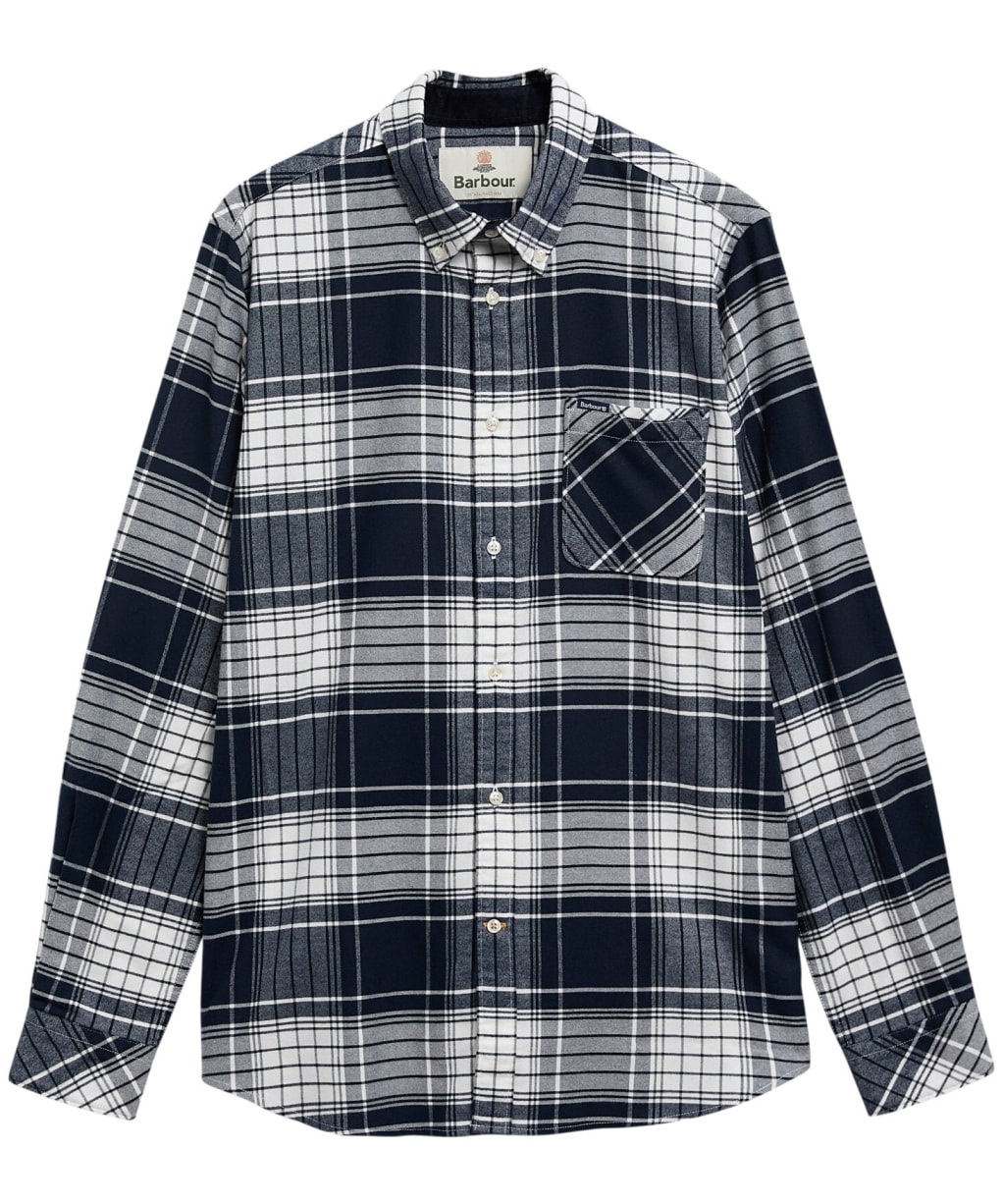 Men's Barbour Embergate Tailored Checked Shirt - Navy