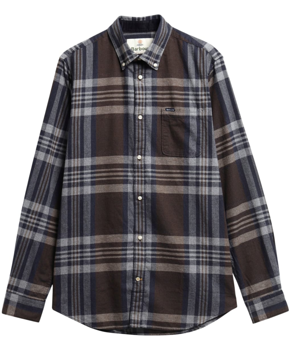Men's Barbour Dovedale Tailored Checked Shirt - Dark Sand