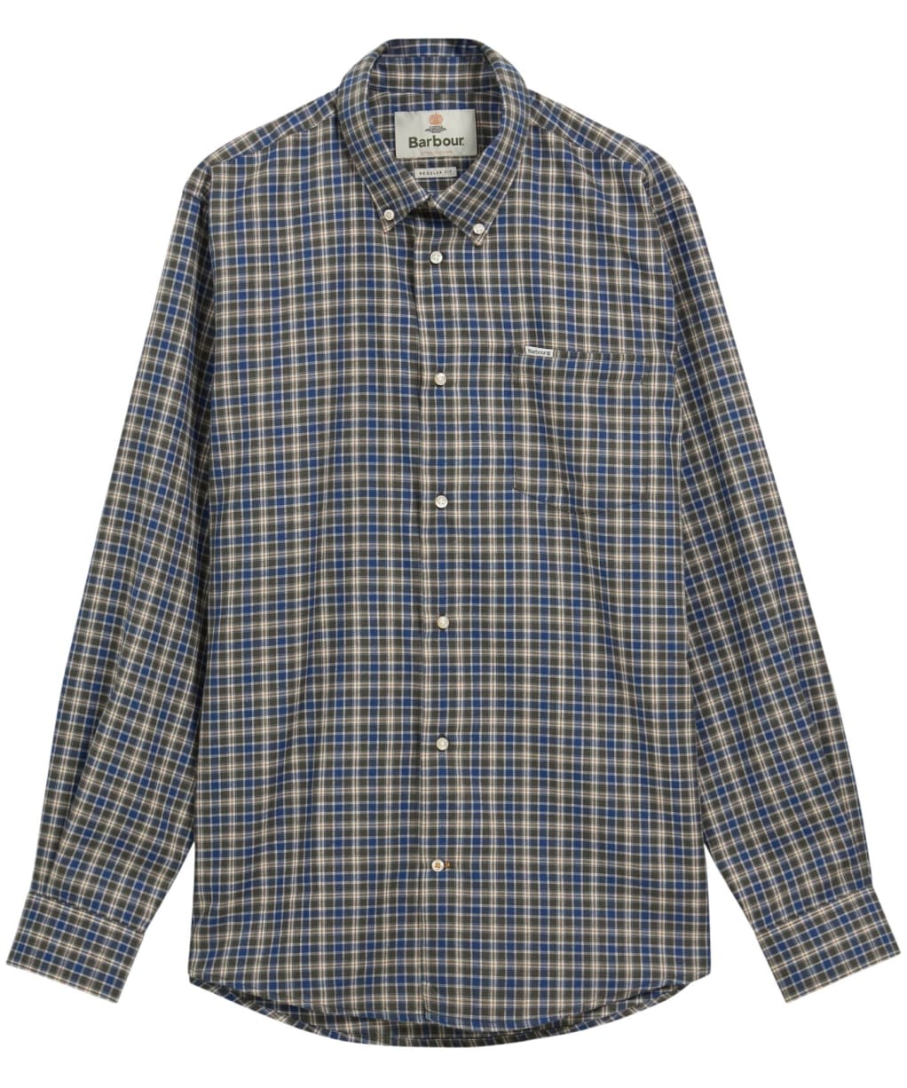 Men's Barbour Dishford Thermo Weave Regular Fit Checked Shirt - Olive