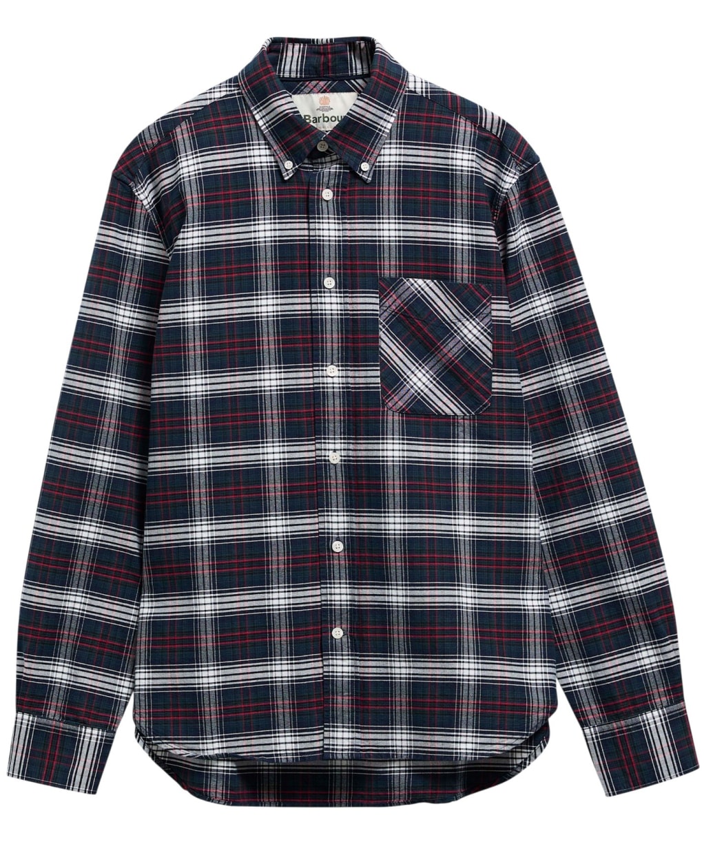 Men's Barbour Clyde Authentic Highland Check Oxford Shirt - Navy