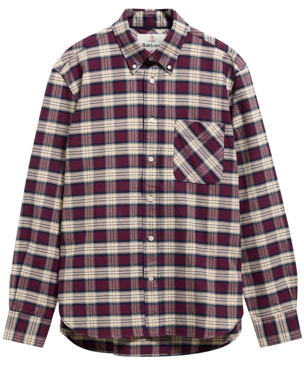 Men's Barbour Don Authentic Highland Check Oxford Shirt - Port