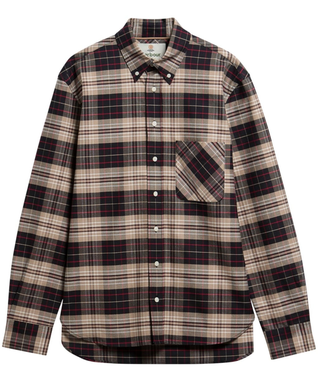 Men's Barbour Annan Authentic Highland Check Oxford Shirt - Stone