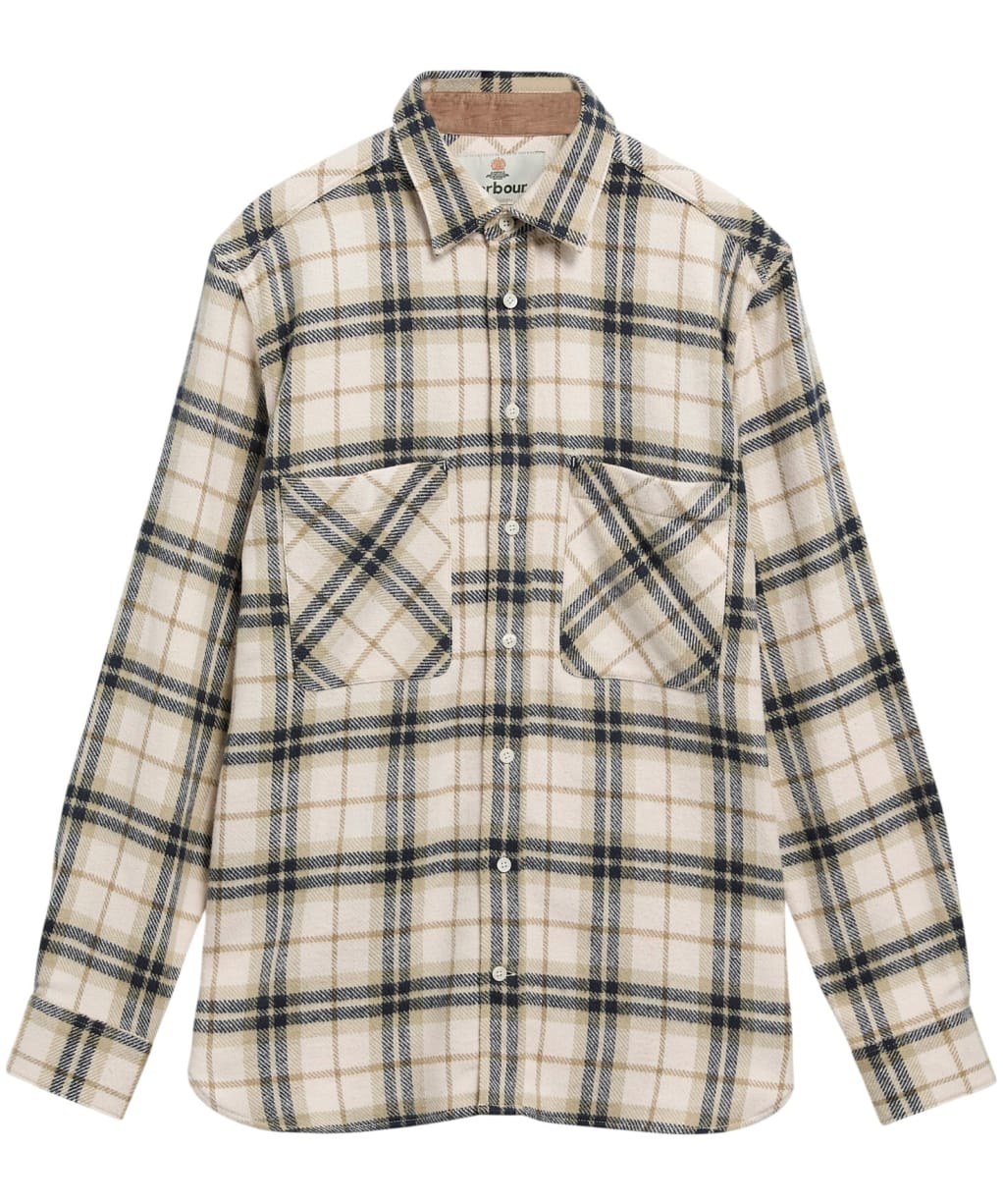 Men's Barbour Langton Authentic Highland Check Flannel Shirt - Ecru