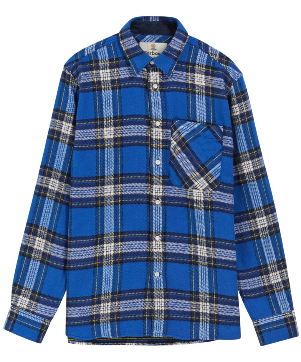 Men's Barbour Bowmont Authentic Highland Check Flannel Shirt - Blue