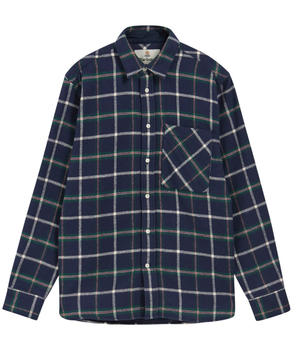Men's Barbour Hetton Authentic Highland Check Flannel Shirt - Navy