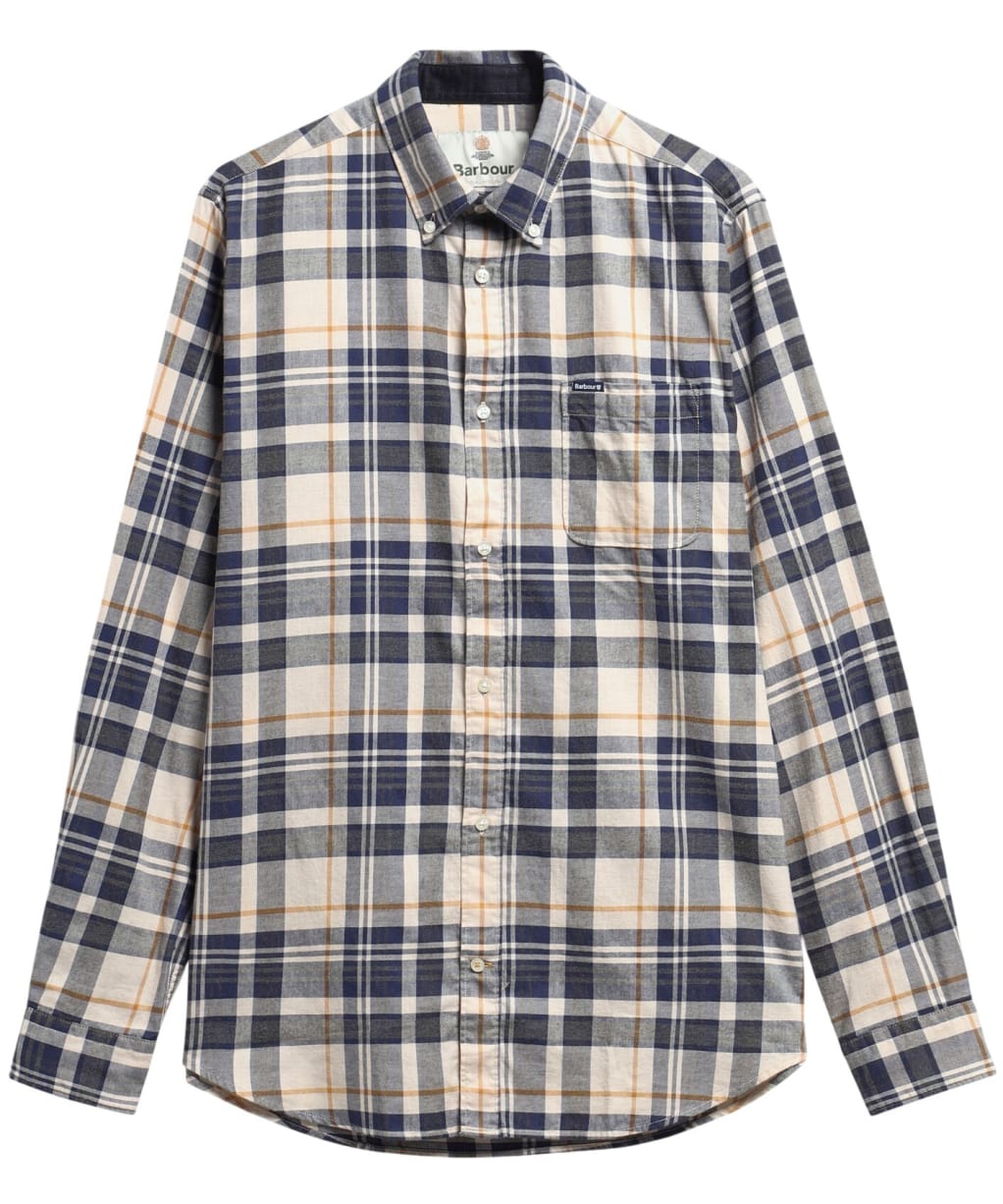Men's Barbour Broxburn Tailored Checked Shirt - Ecru Marl