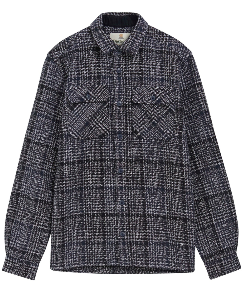 Men's Barbour Millom Relaxed Houndstooth Shirt - Grey Marl