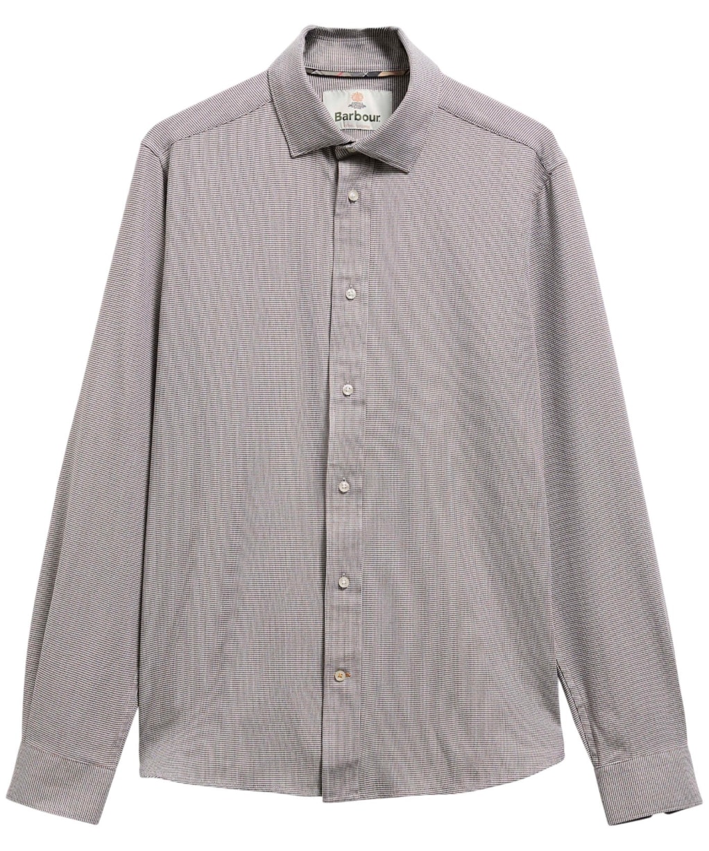 Men's Barbour Beckdale Tailored Houndstooth Shirt - Stone