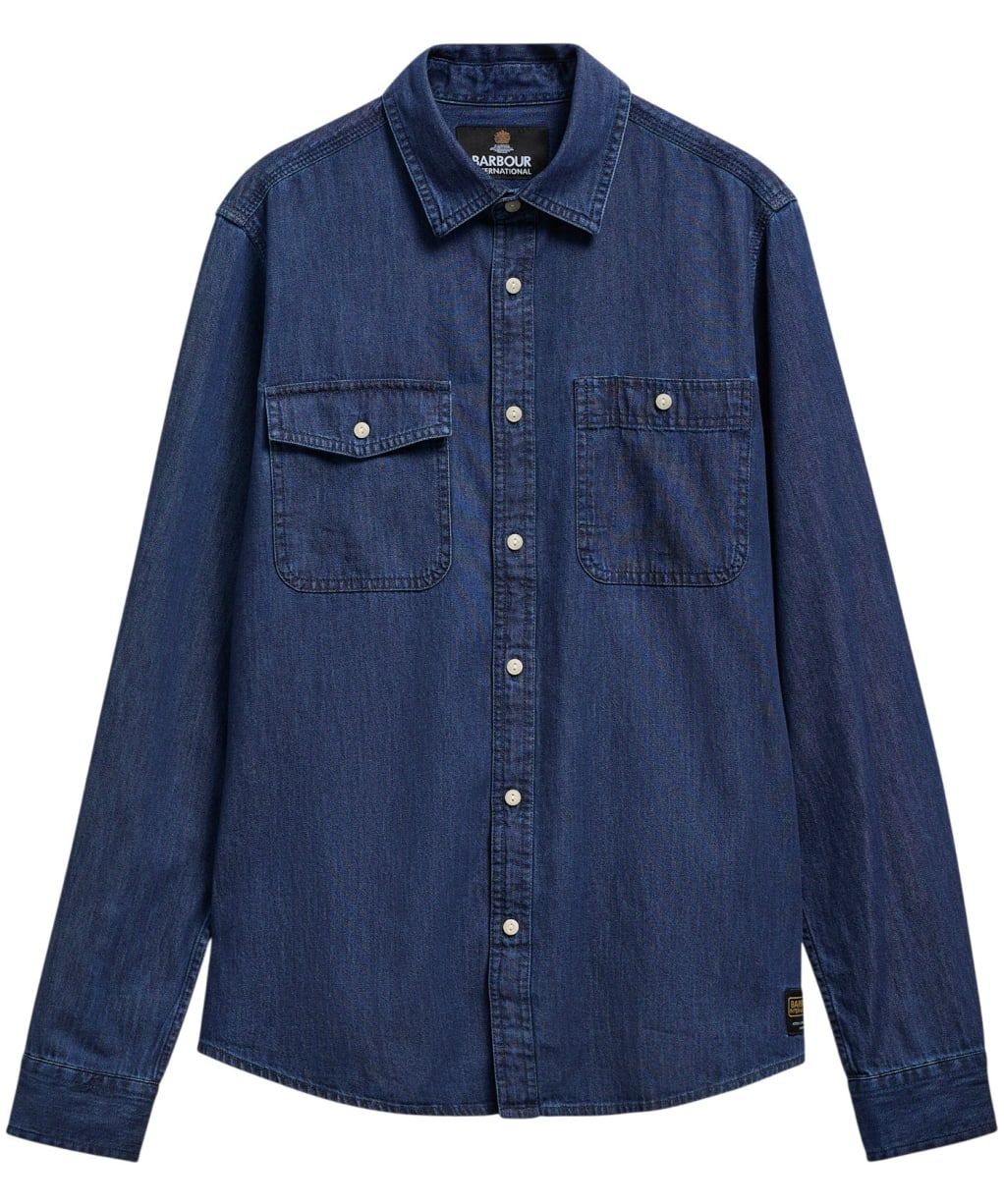 Men's Barbour International Dufton Chambray Shirt - Dark Indigo