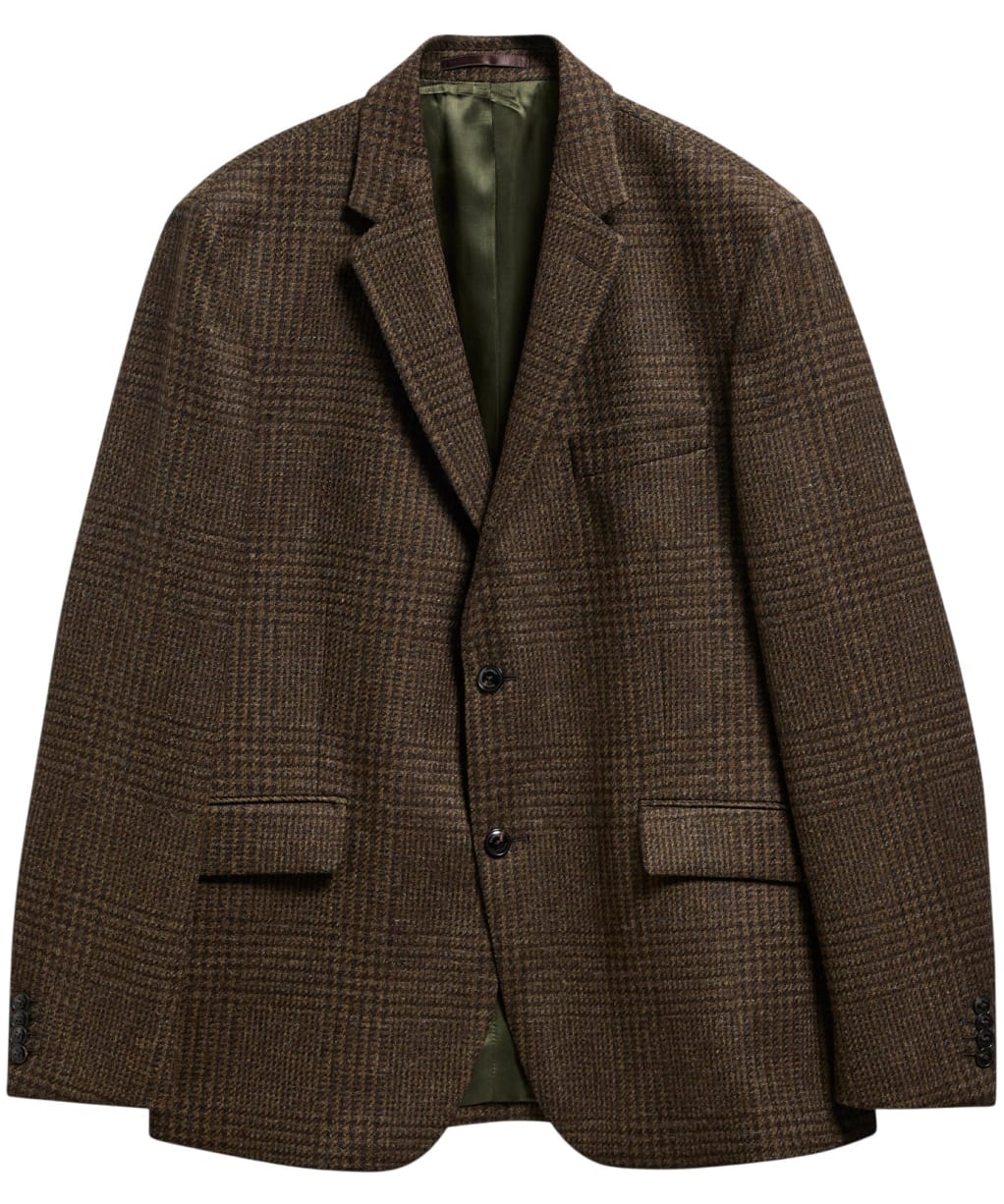 Men's Barbour Bryson Moons Check Blazer - Brown