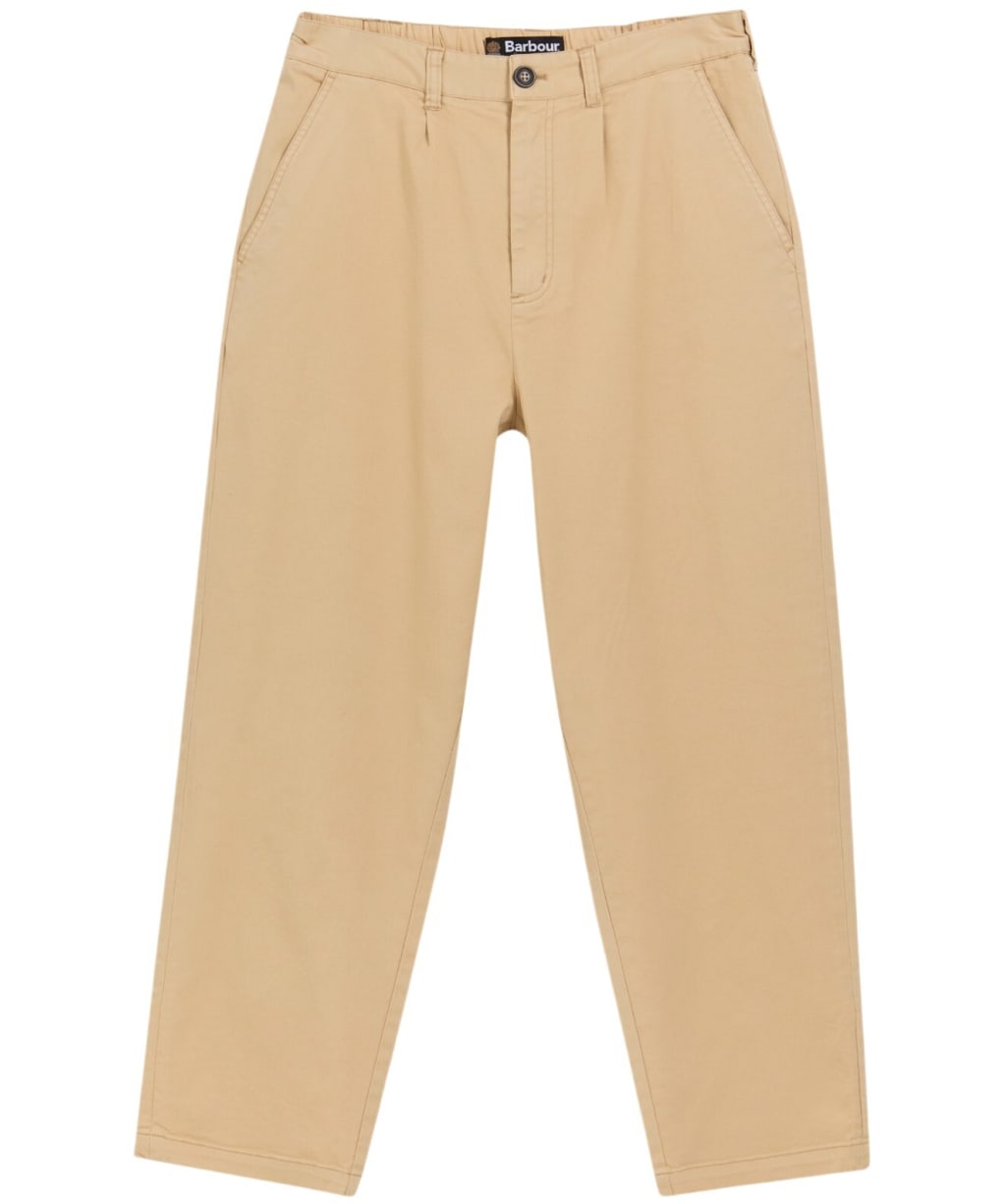 Men's Barbour Washed Stretch Twill Relaxed Fit Trouser - Light Stone