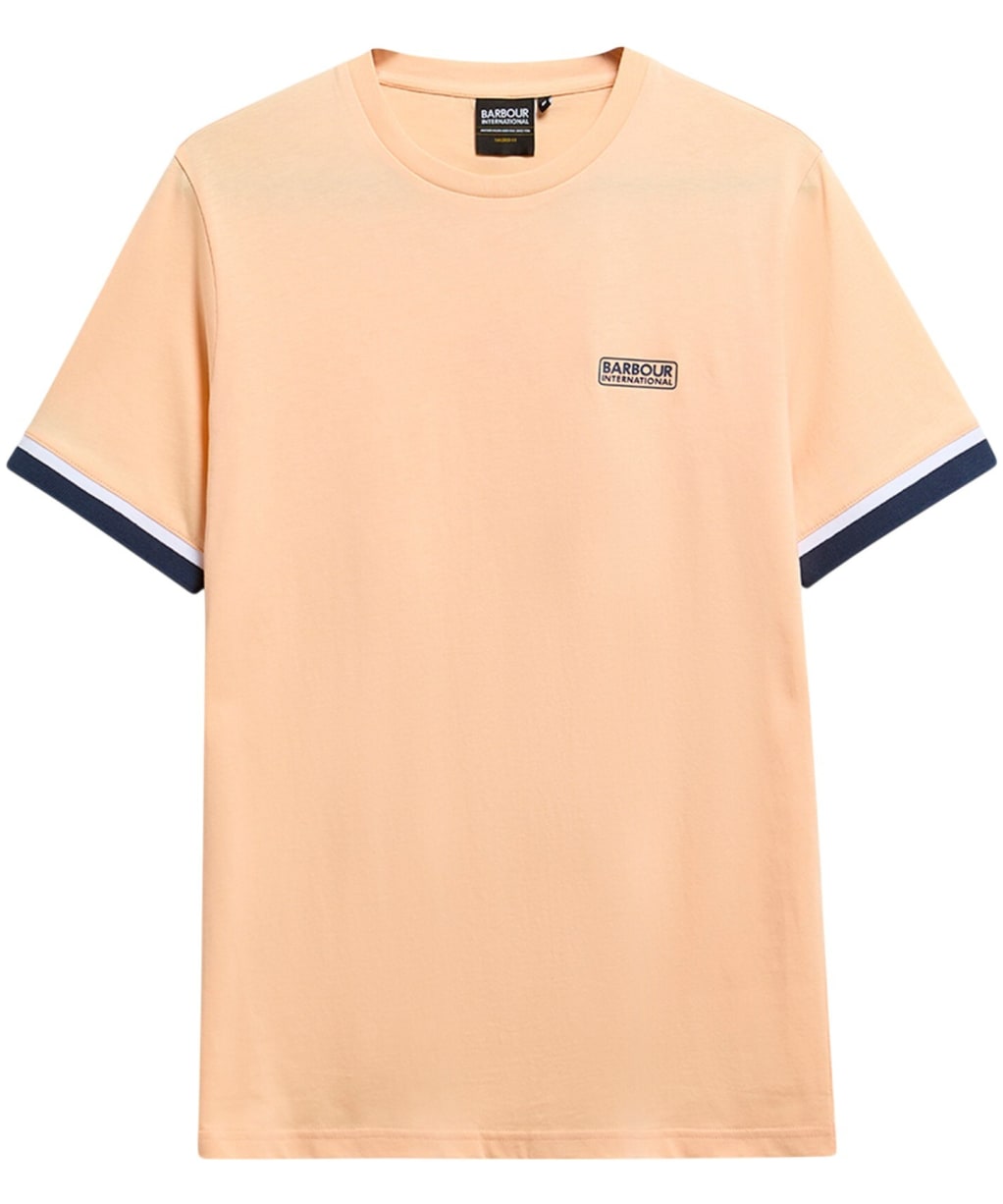 Men's Barbour International Deep Cuff Evan Tipped T-Shirt - Bleached Apricot