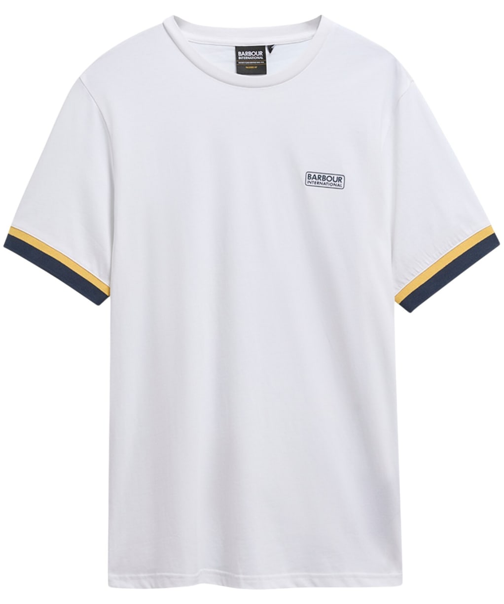 Men's Barbour International Deep Cuff Evan Tipped T-Shirt - New White