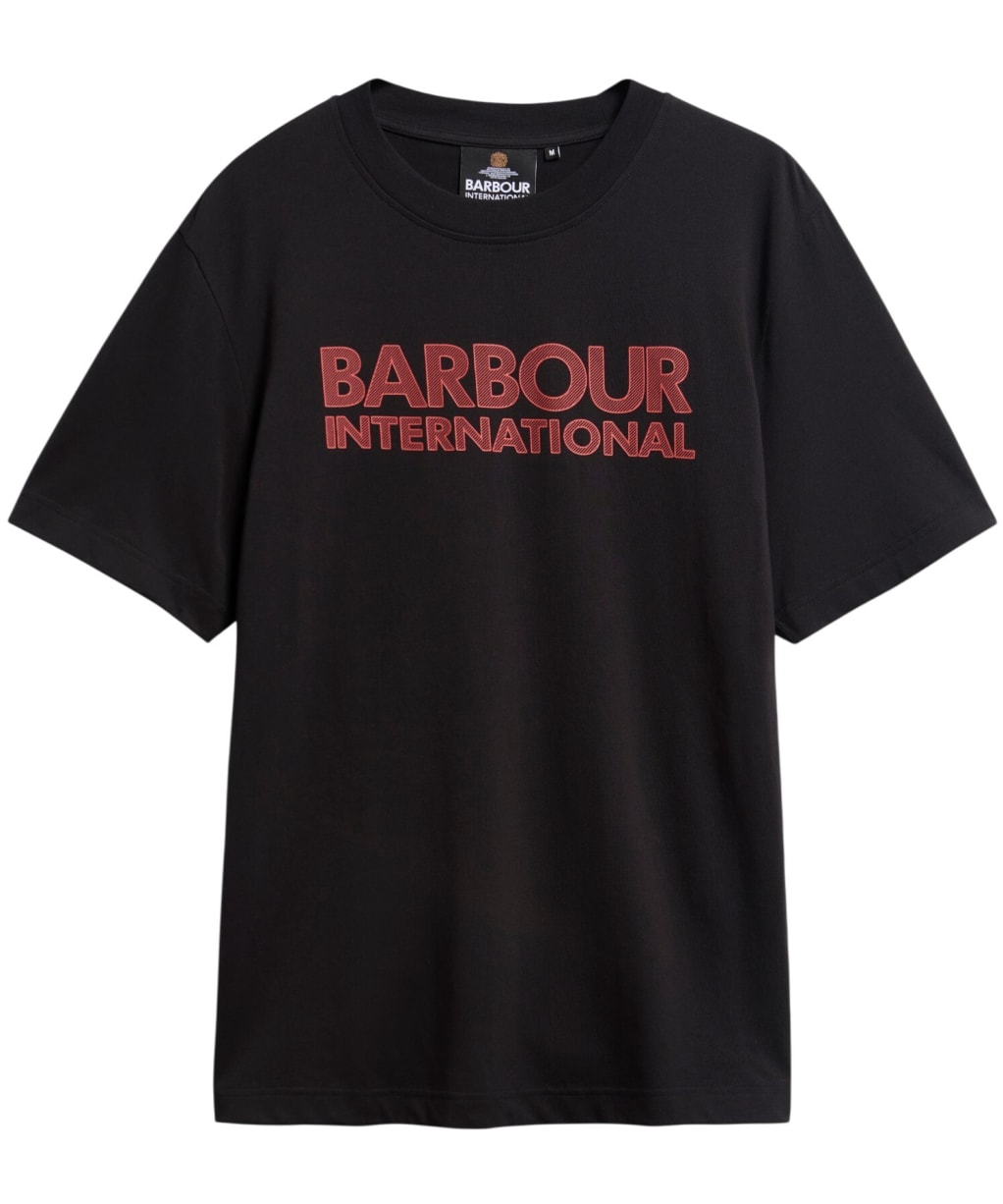 Men's Barbour International Essential Graphic T-Shirt - BLACK / FIRE WHI