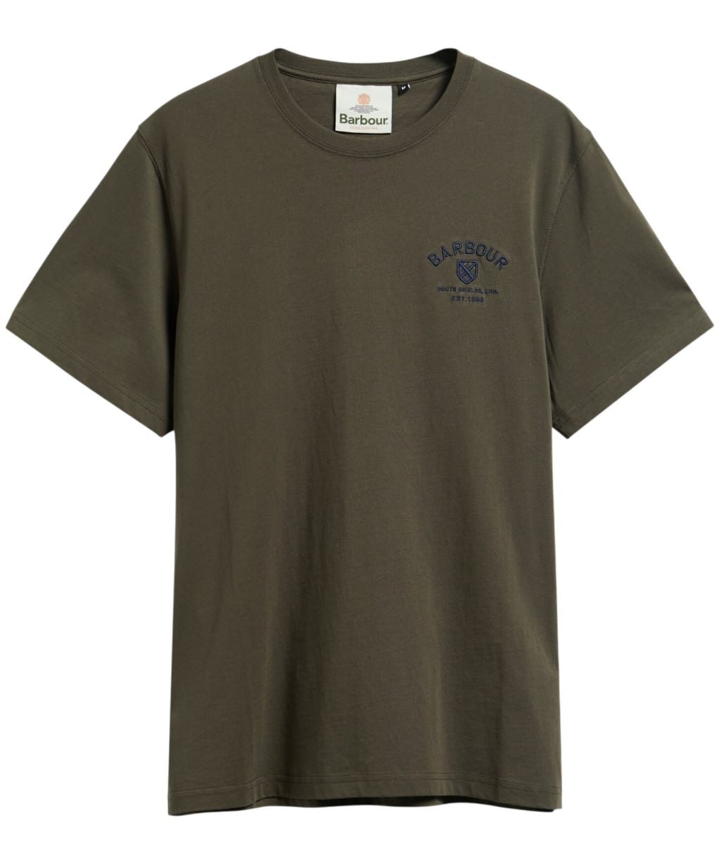 Men's Barbour Tartan Tailored Crest Logo T-Shirt - Sage