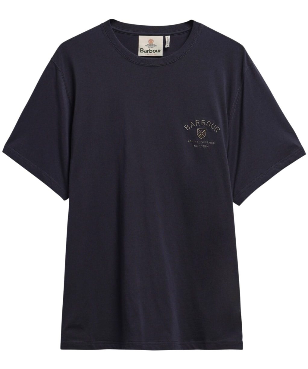 Men's Barbour Tartan Tailored Crest Logo T-Shirt - Navy
