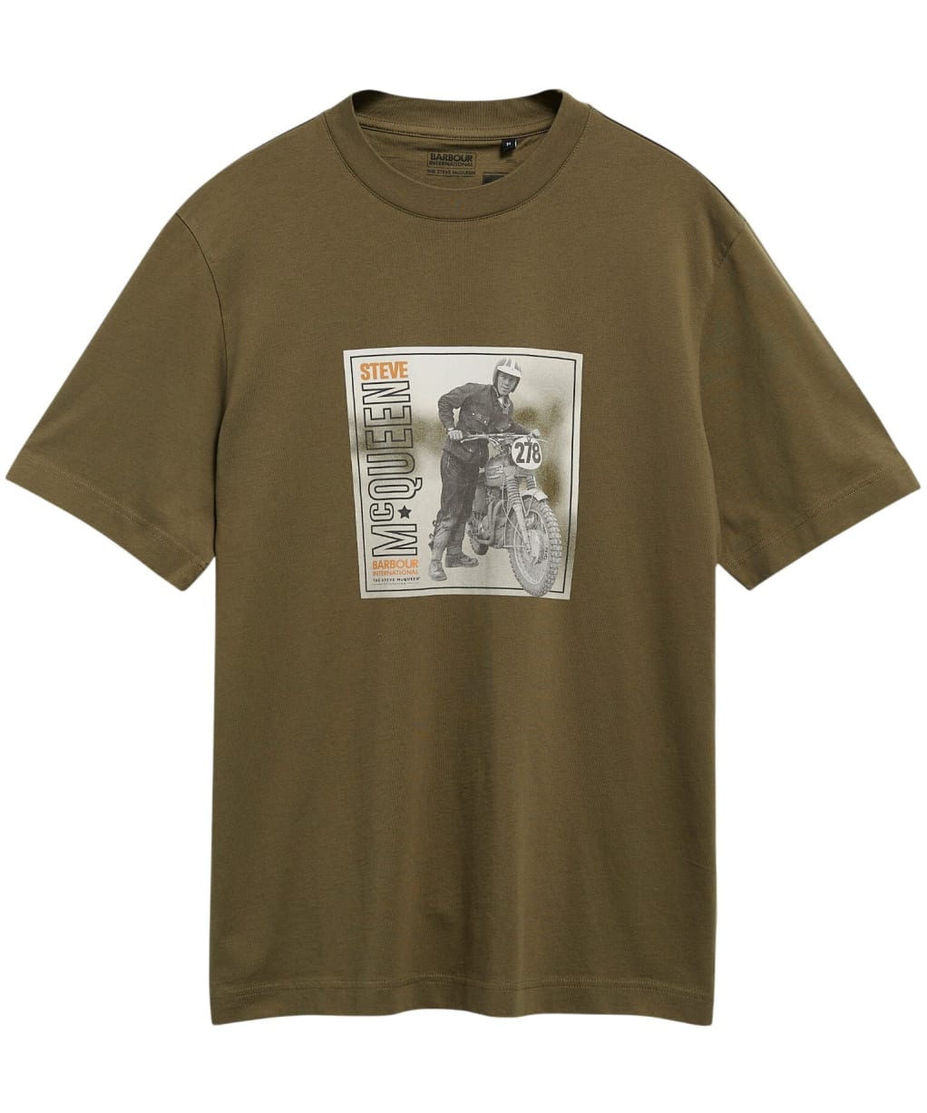 Men's Barbour International Steve McQueen Brandon Graphic T-Shirt - Mid Olive