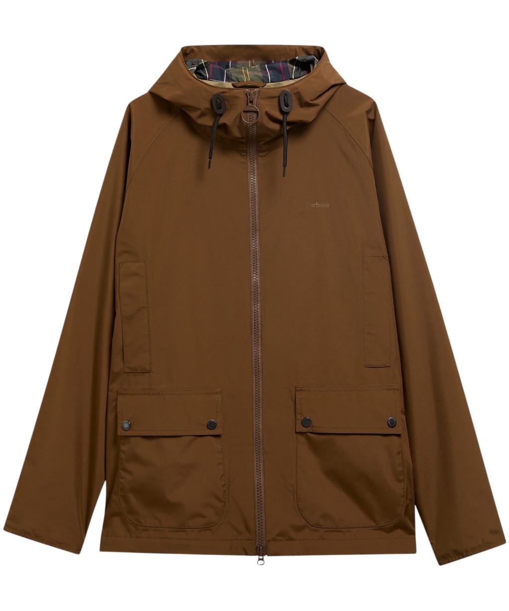 Men's Barbour Hooded Domus Waterproof Jacket - Dark Sand