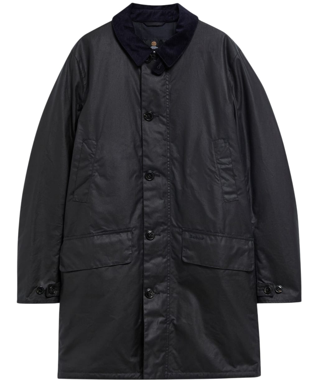 Men’s Barbour Waxed Mac - NAVY / SHADOW