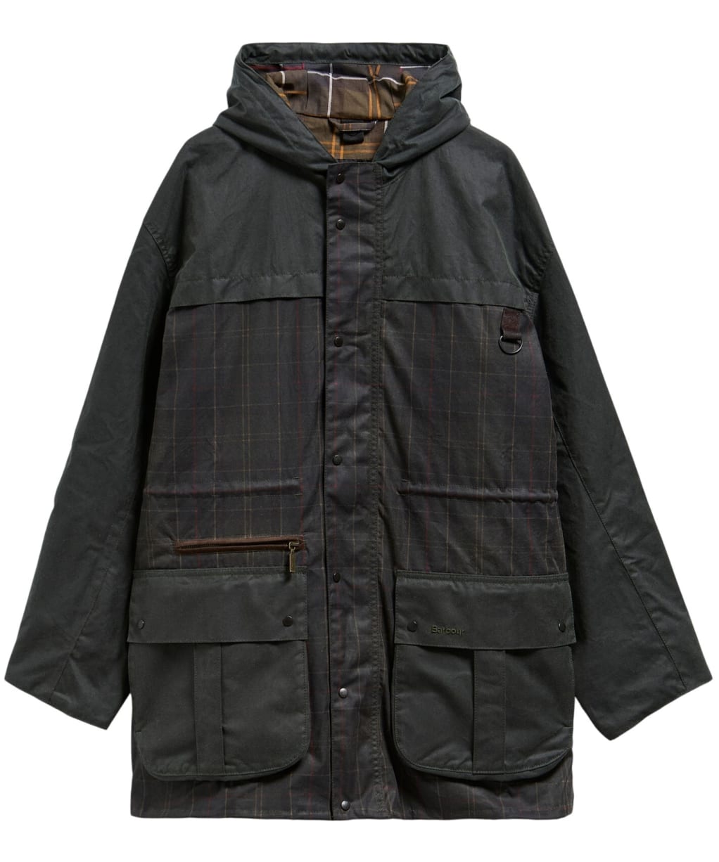Men's Barbour Icons Tartan Durham Waxed Jacket - Classic Tartan