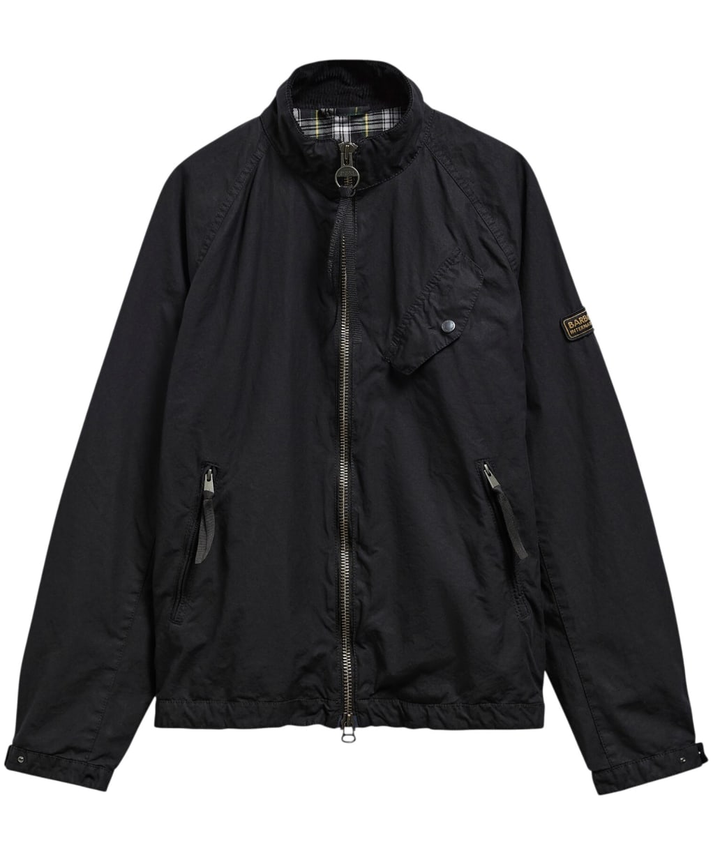 Men's Barbour International Club Blouson Washed Waxed Jacket - Black