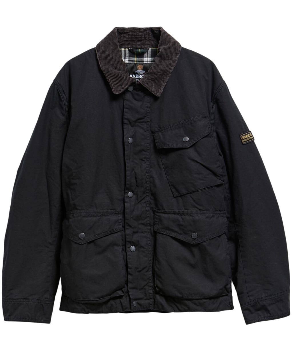 Men's Barbour International Winter Drifter Washed Waxed Jacket - Black