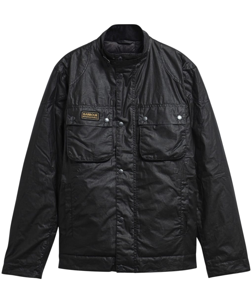 Men's Barbour International Winter Merton Waxed Jacket - Black
