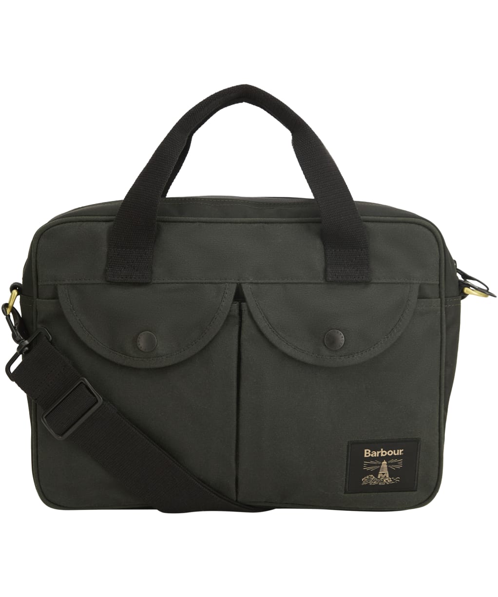 Barbour Field Waxed Laptop Crossbody Bag - Sage