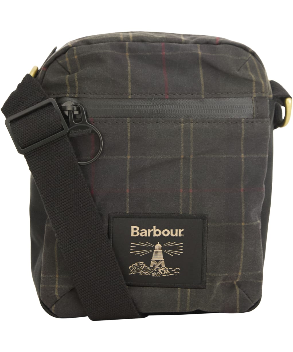 Barbour Field Tartan Waxed Crossbody Bag - Dark Classic Tartan