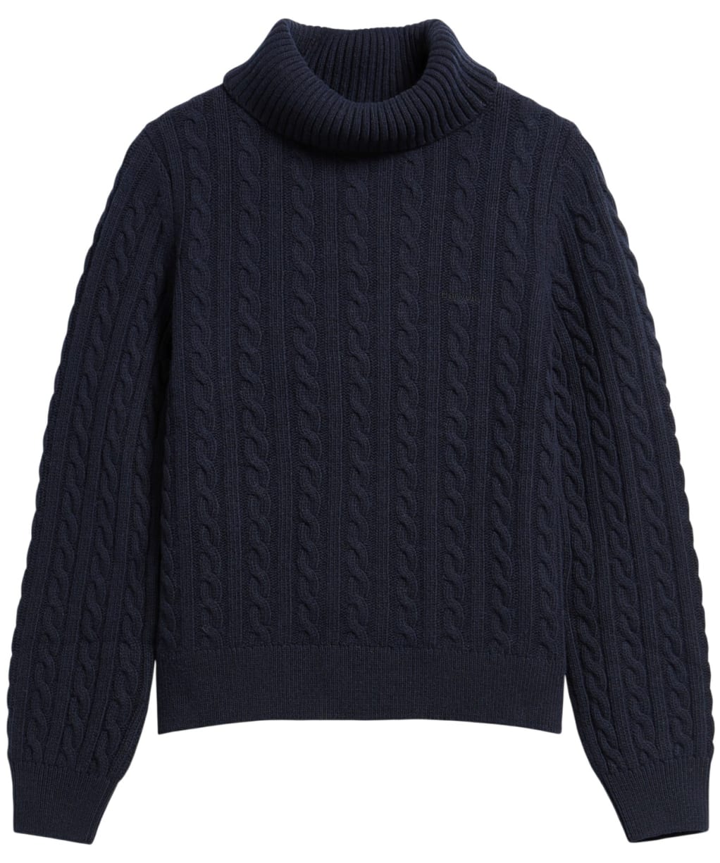 Women's Barbour Ambleside Cable Knitted Jumper - Navy