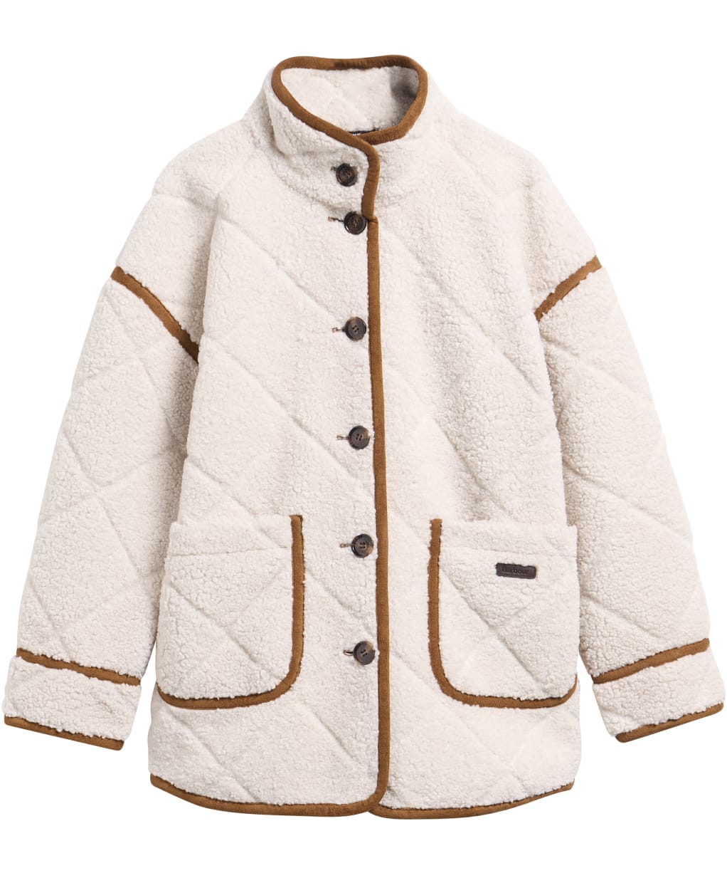 Women's Barbour Maplewood Fleece Casual Jacket - Ecru / Tan