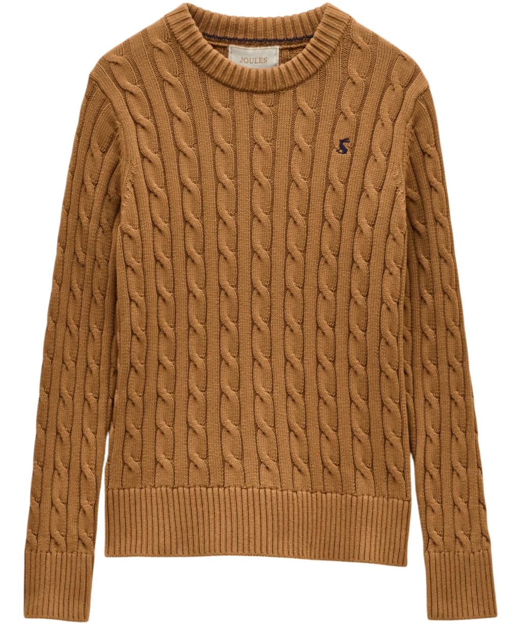 Women's Joules Classic Cable Knit Jumper - Camel