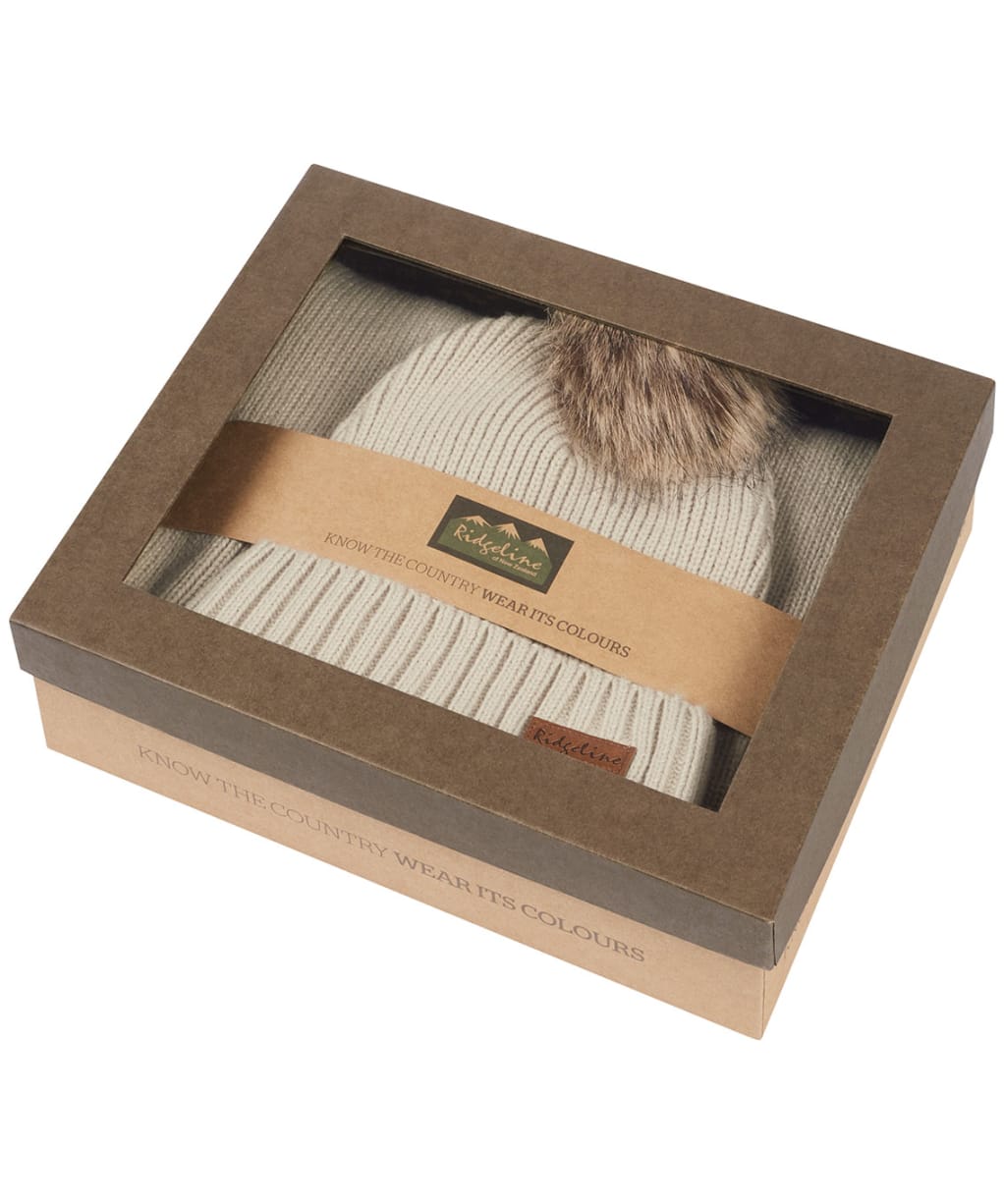 Ridgeline Baltic Bobble Hat and Scarf Set - Sand