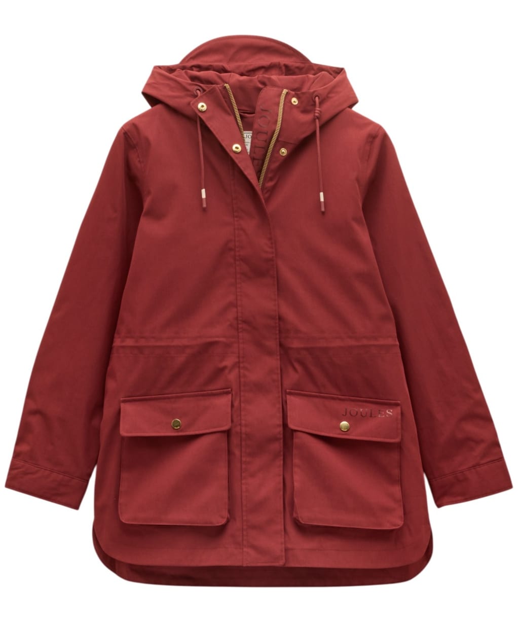 Women's Joules Portwell Waterproof Raincoat - Rust