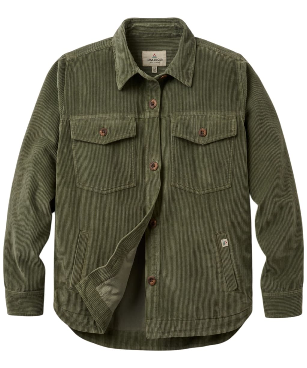 Women's Passenger Clothing Stella Heavyweight Cord Long Sleeve Shirt - Dusty Olive