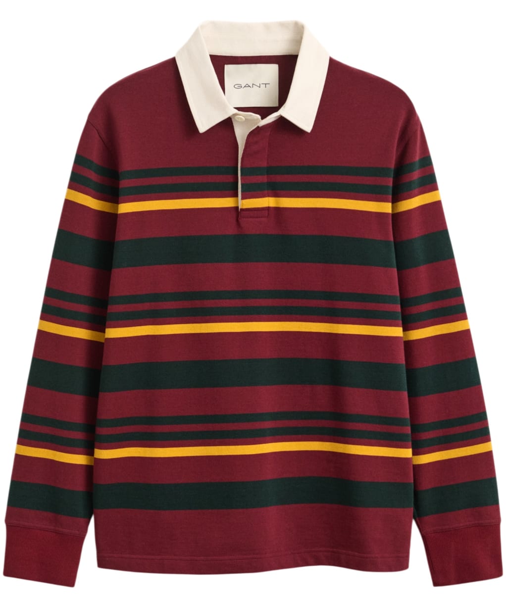  Men's GANT Striped Rugger - Plumped Red