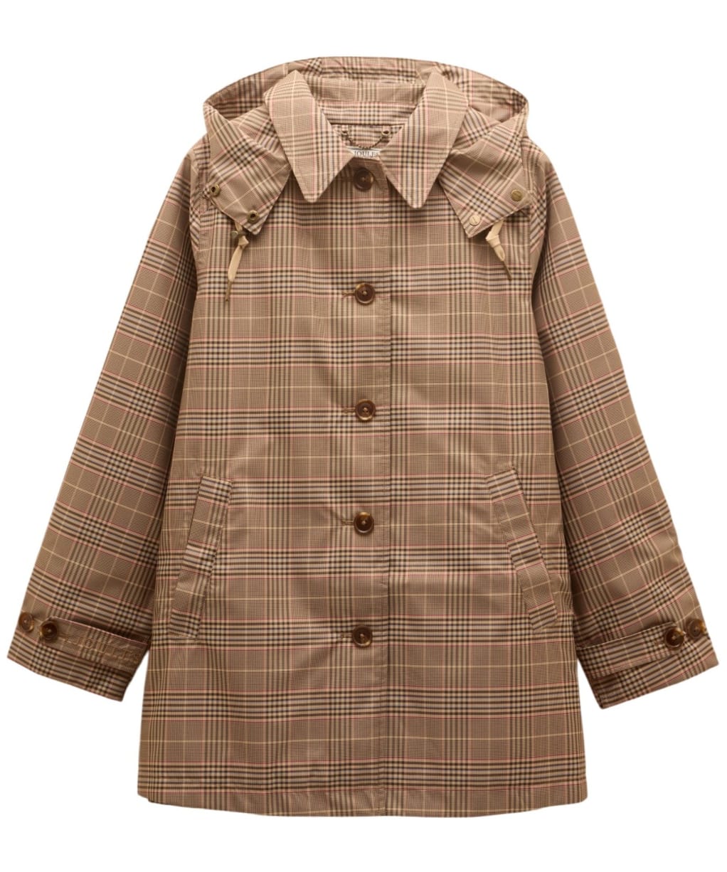 Women's Joules Rainmore Waterproof Raincoat - Tweed Check