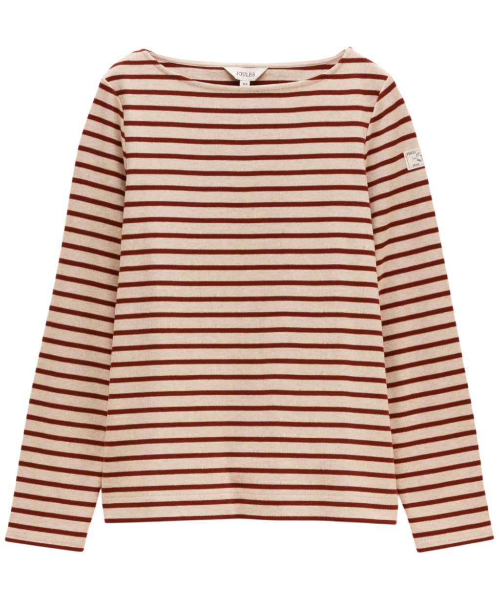 Women's Joules Striped Harbour Top - Oat / Russet