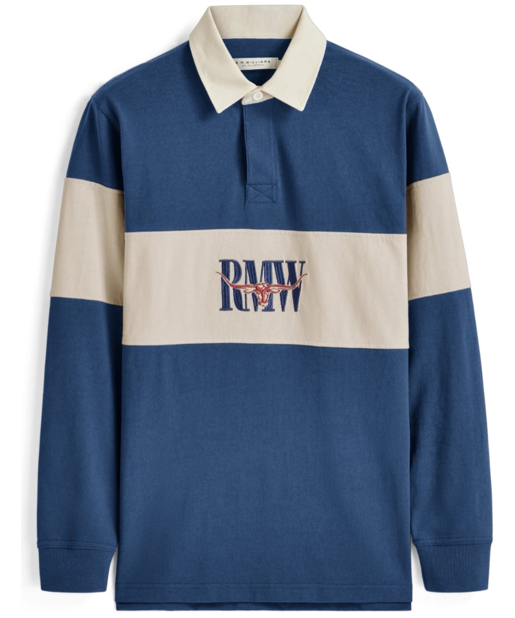 Men's R.M. Williams Heritage Rugby Shirt - Mid Blue