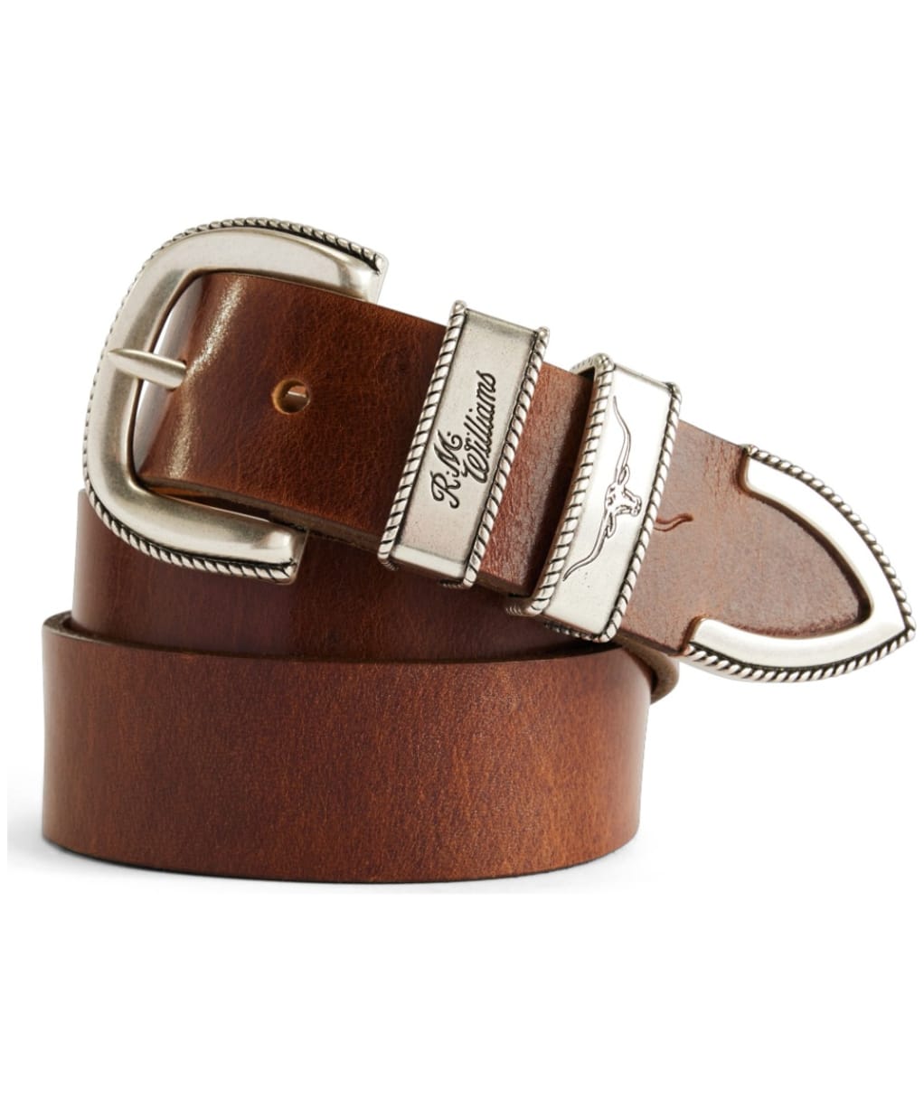 Men's R.M. Williams 1 1/2" Rope Drover Belt - Caramel
