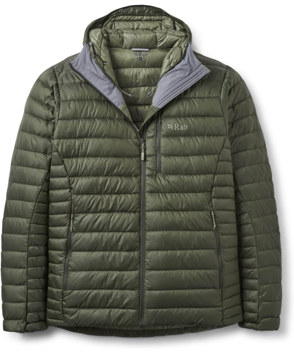 Men's Rab Microlight Alpine Down Hooded Jacket - Army