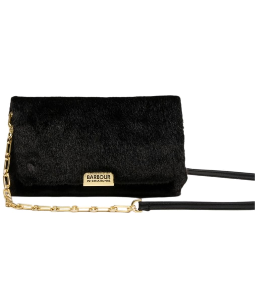 Women's Barbour International Faux Fur Crossbody Bag - Black