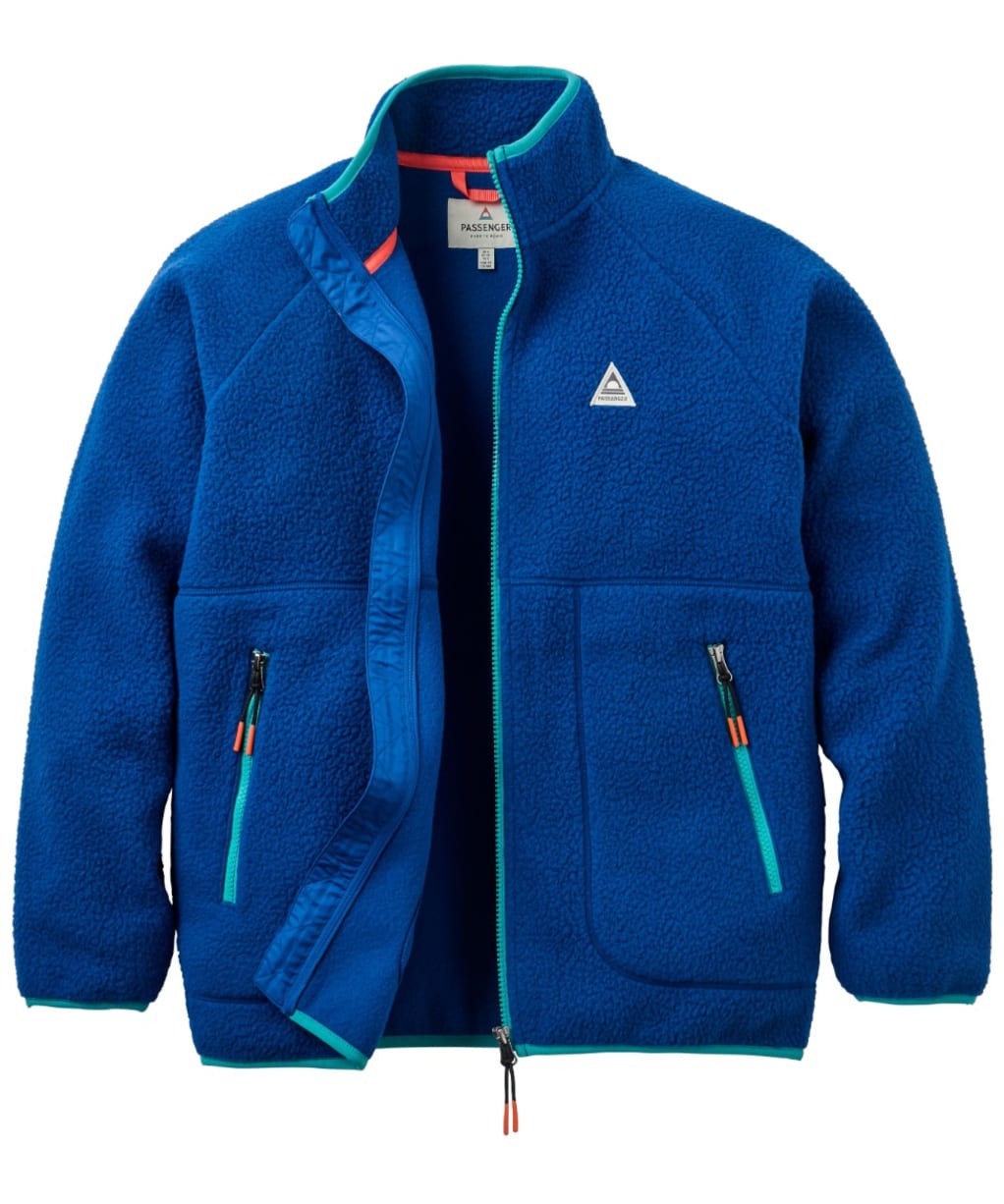 Women's Passenger Clothing Home Full Zip Recycled Sherpa Fleece - Blue / Navy