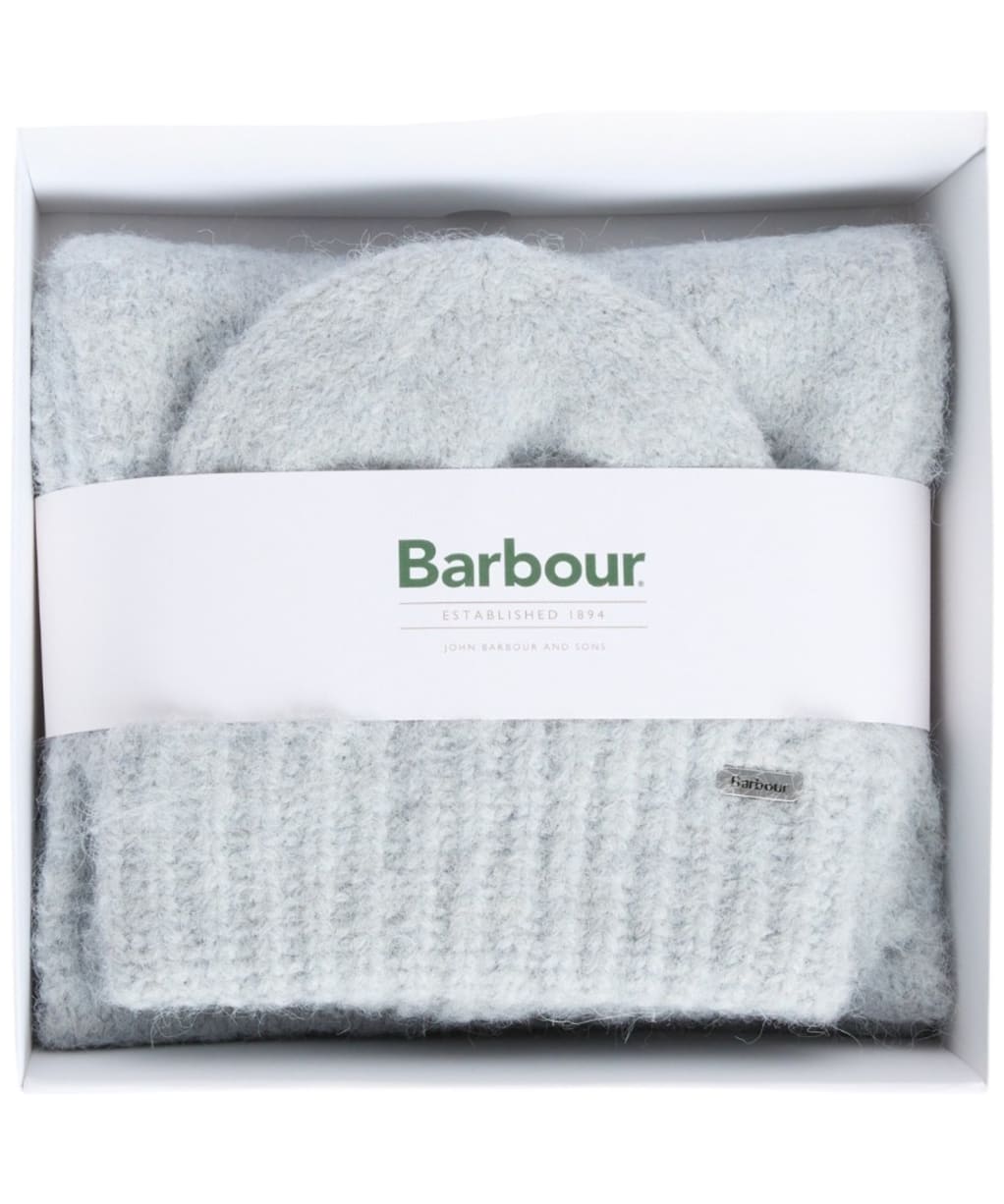 Women's Barbour Emmy Beanie & Scarf Gift Set - Soft Blue